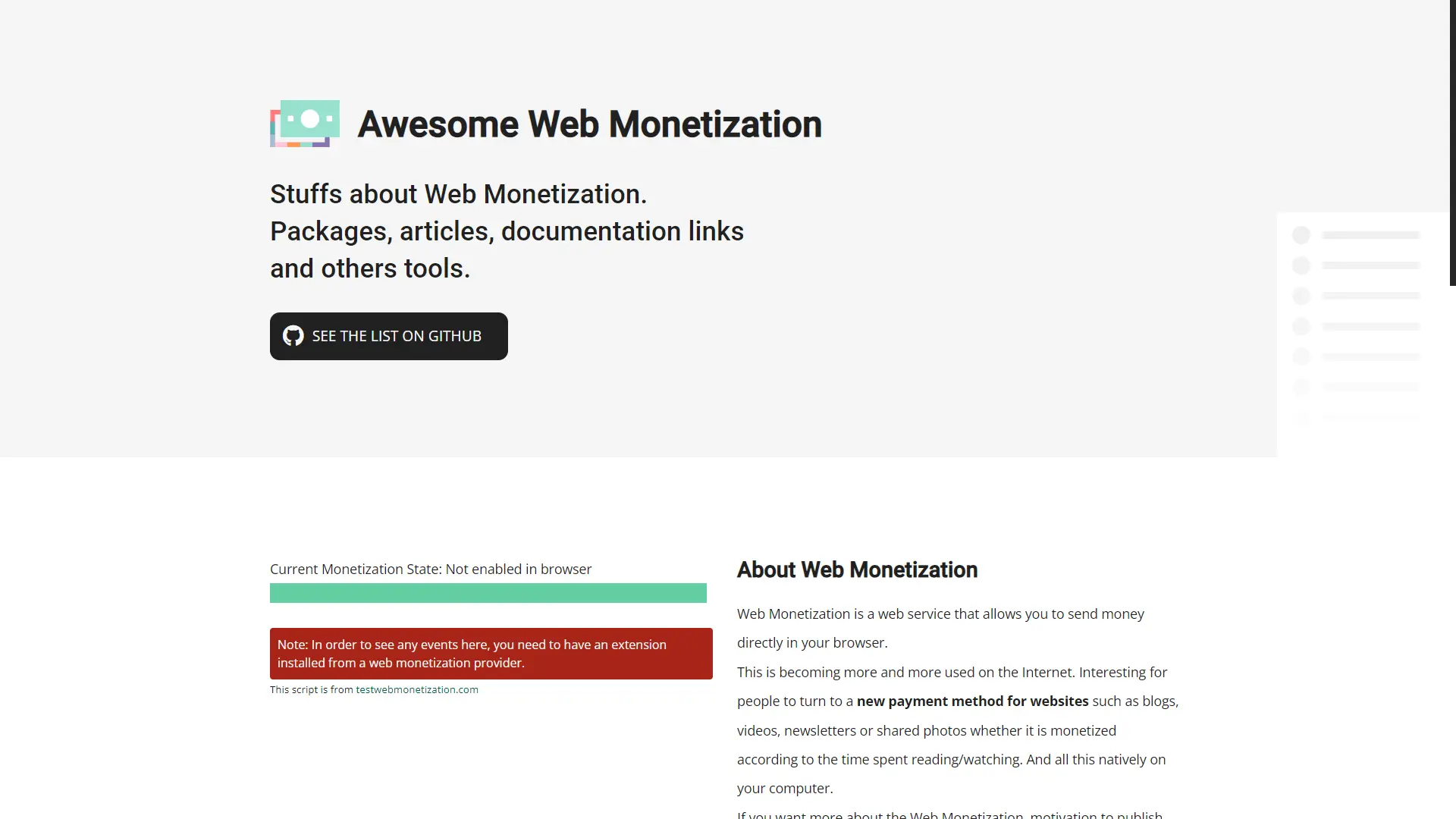 Image de la réalisation Awesome Web Monetization