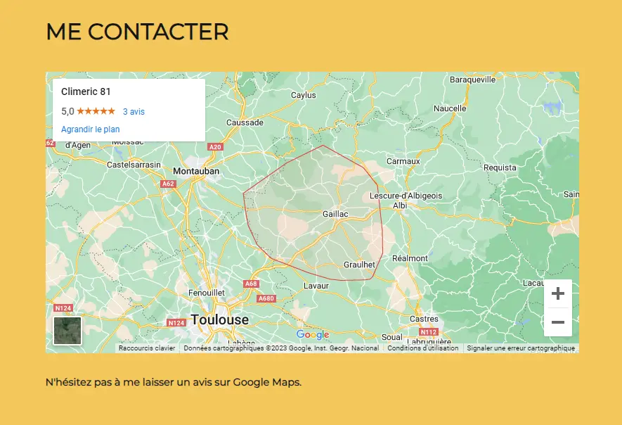 Preview de la section contact