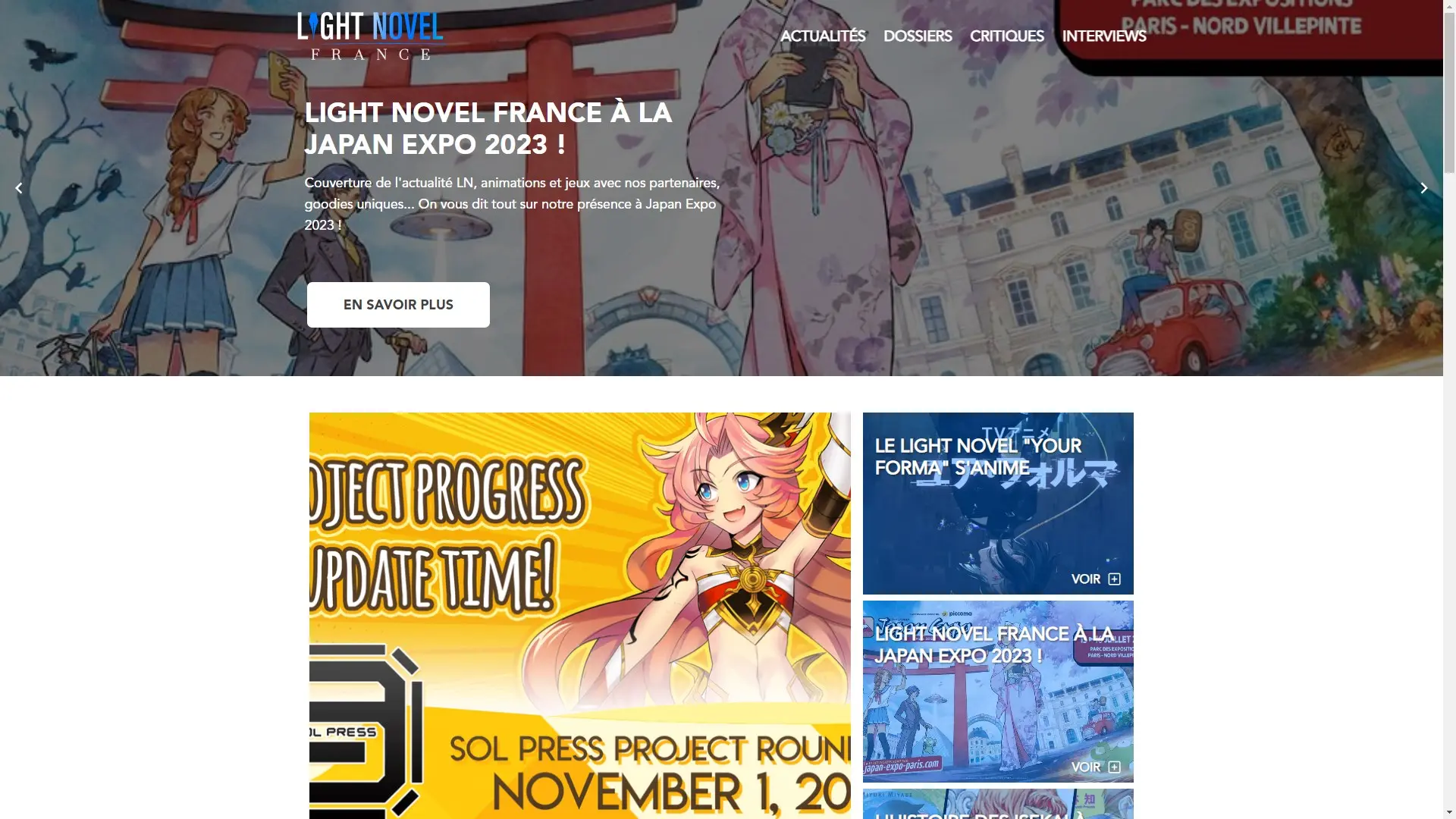Image de la réalisation Light Novel France