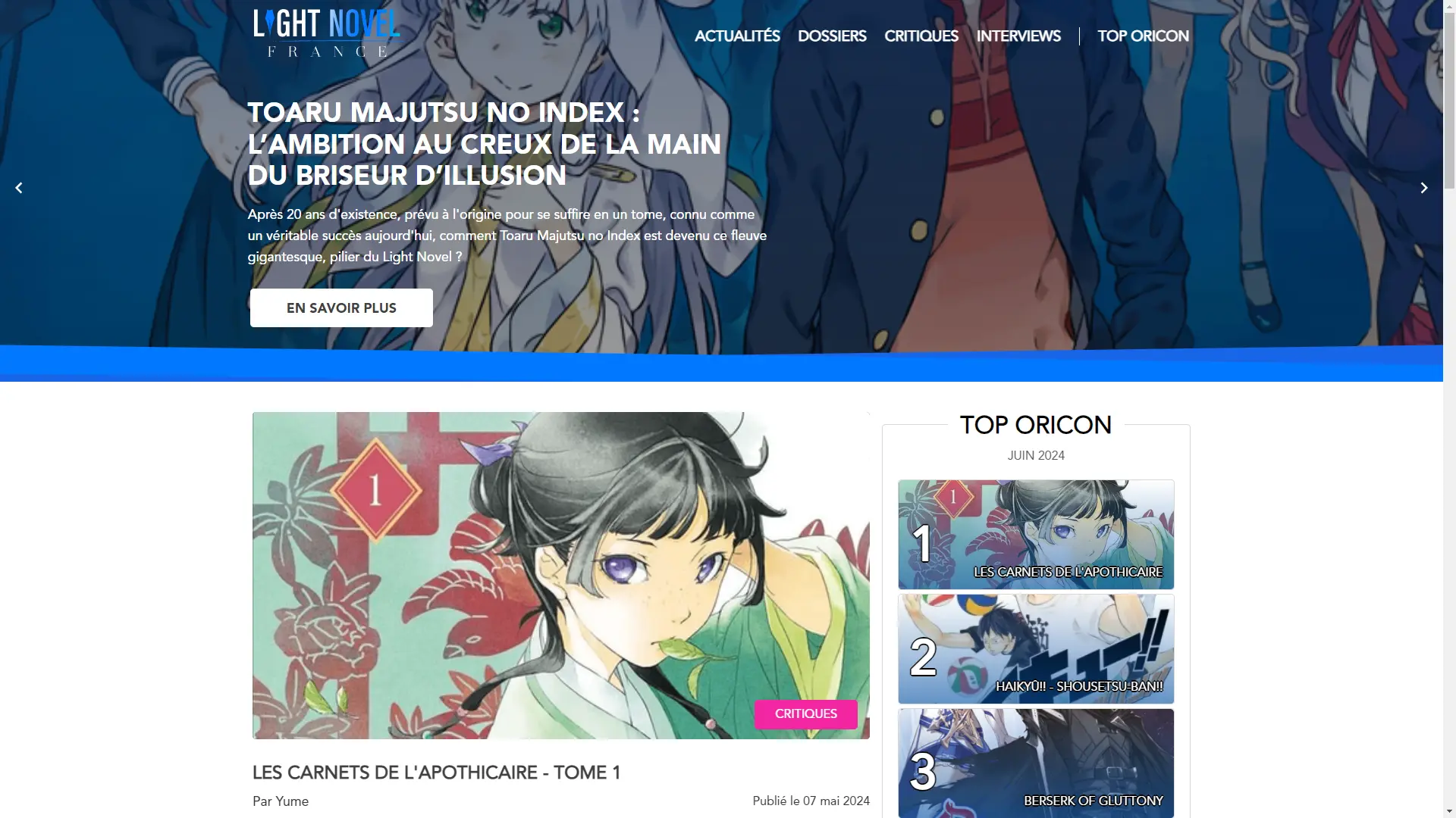 Image de la réalisation Light Novel France v2